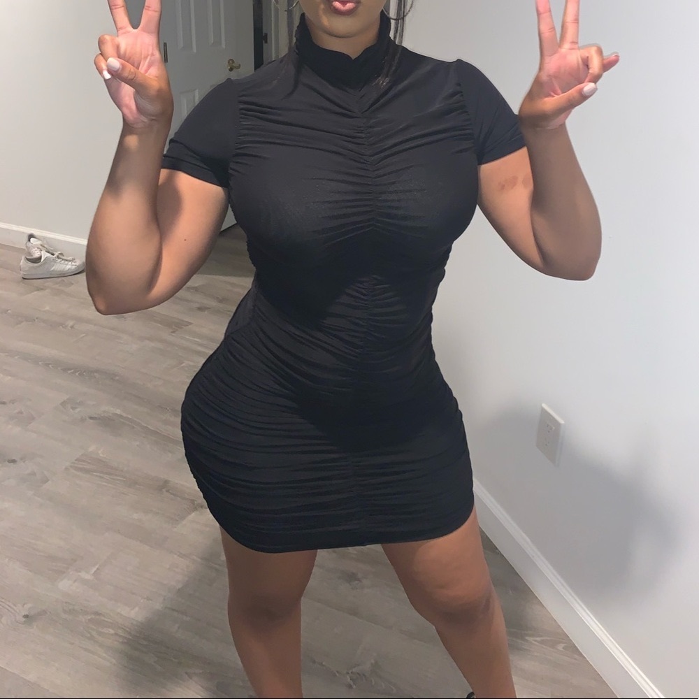 High Neck Mini Dress